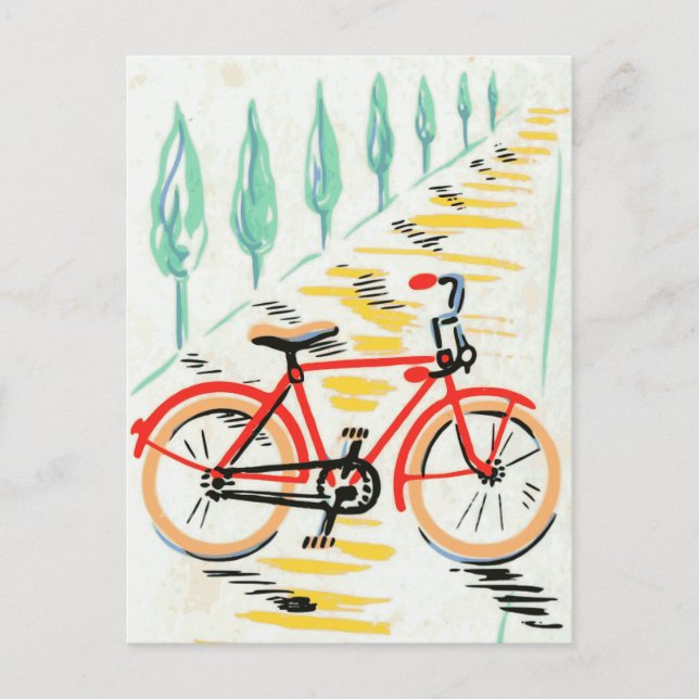 Postal Arte de bicicleta vintage (Anverso)