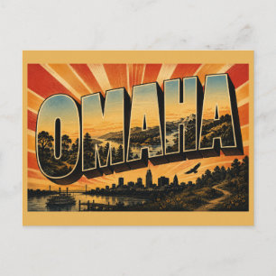 Postal Arte de bosque maduro de acantilados del río Omaha