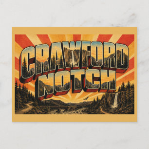 Postal Arte de bosque y cascada de Crawford Notch New Ham