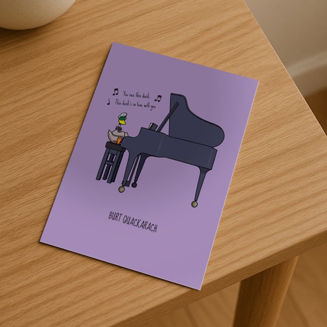 Postal Arte de Burt Quackarach Pato Tocando Piano Diverti (Subido por el creador)