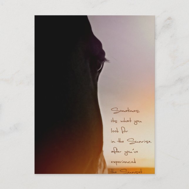 Postal Arte de caballo y cita inspiradora (Anverso)