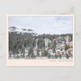 Postal Arte de cabaña en Arosa Suiza estación de esquí