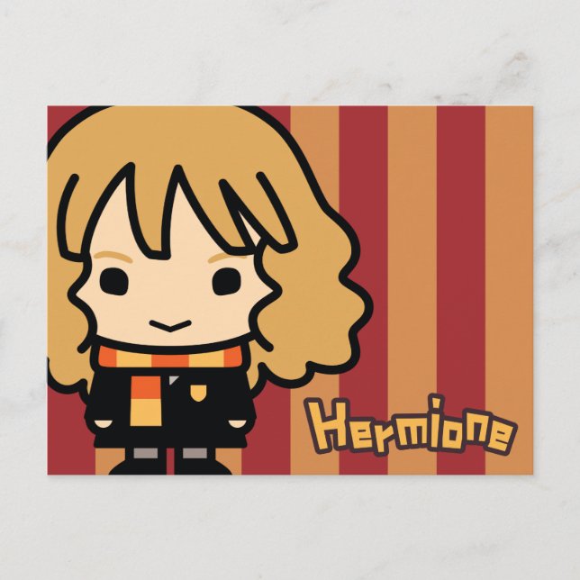 Postal Arte de caricatura de Hermione Granger (Anverso)