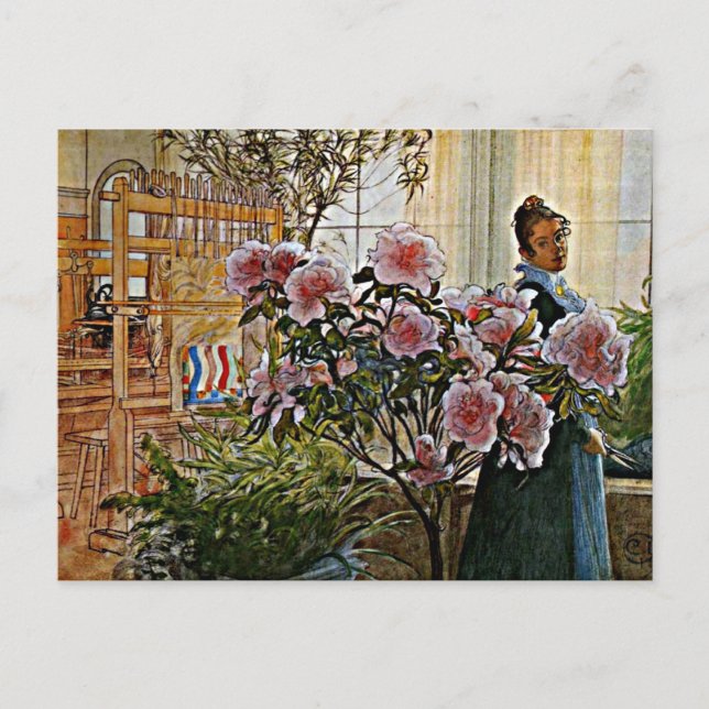 Postal Arte de Carl Larsson: Azalea (Anverso)