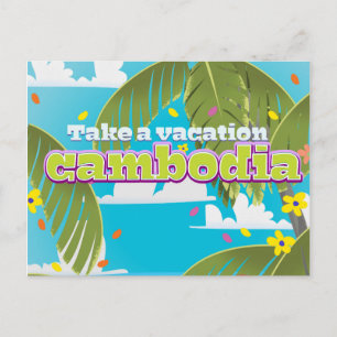 Postal Arte de cartel de viaje de dibujos animados de Cam