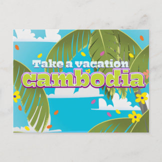 Postal Arte de cartel de viaje de dibujos animados de Cam