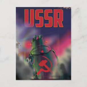Postal Arte de cartel de viaje de dibujos animados de la 