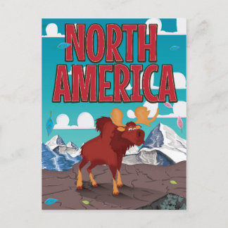 Postal Arte de cartel de viaje de dibujos animados de Nor