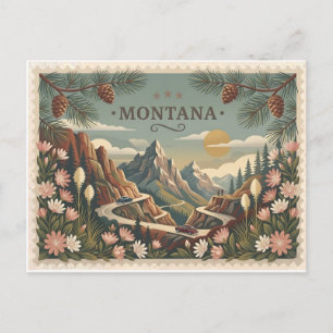 Postal Arte de cartel de viaje vintage de Montana