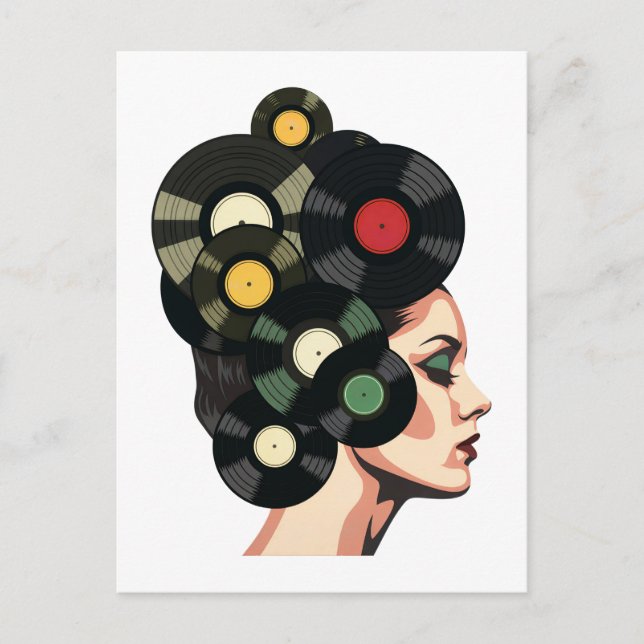 Postal Arte de cartel de vinilo retro estilizado (Anverso)