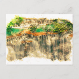 Postal Arte de cascadas en Tailandia