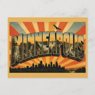 Postal Arte de cascadas y lagos del río Minneapolis Minne