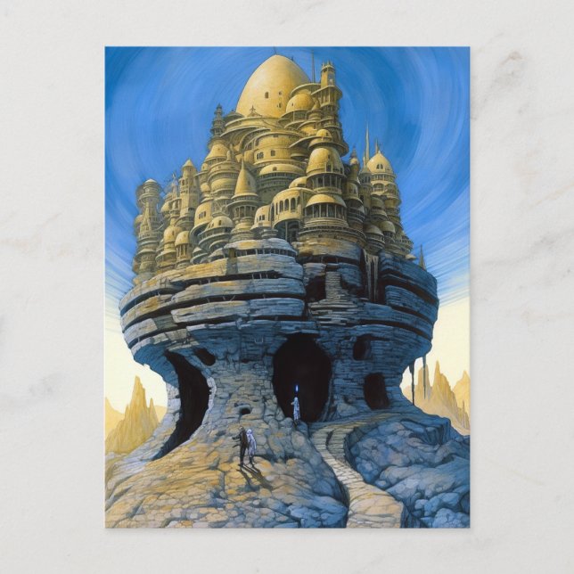 Postal Arte de ciencia ficción futurista en la ciudad de  (Anverso)