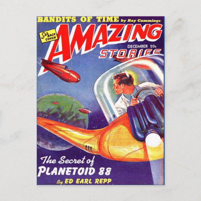 Postal Arte de ciencia ficción vintage (Anverso)