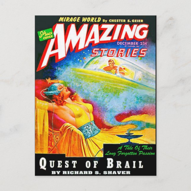 Postal Arte de ciencia ficción vintage (Anverso)