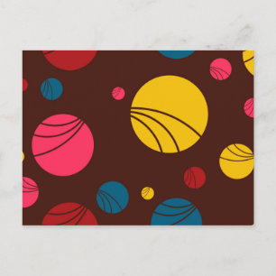 Postal Arte de círculos positivos, lúdicos, felices, mode