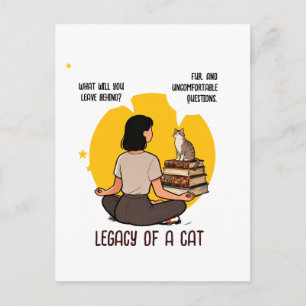 Postal Arte de cita de humor intelectual amante de gatos 