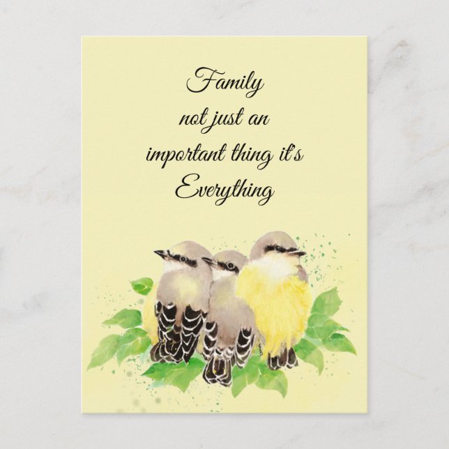 Postal Arte de citas familiares Inspiradoras de Kingbird  (Anverso)