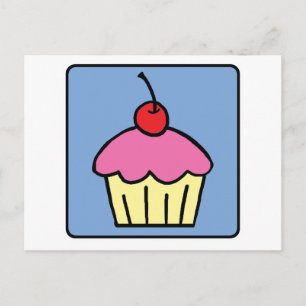 Postal Arte de clip de dibujos animados Cupcake Glaseado 