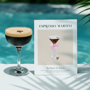Postal Arte de Cóctel Chic   Receta de Martini de Espress