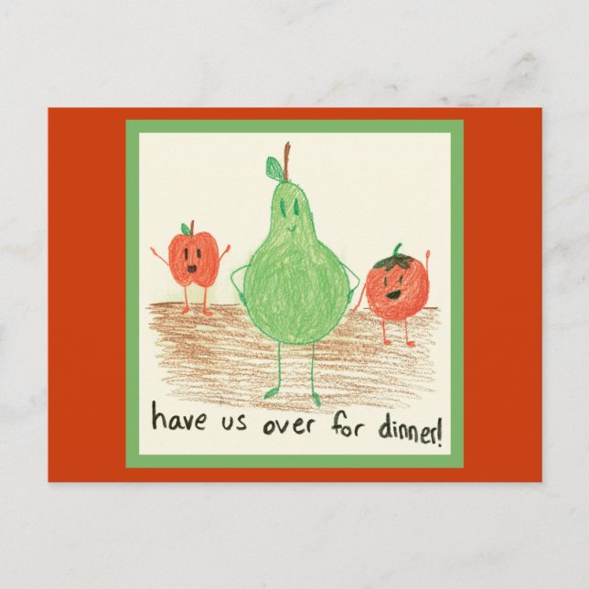 Postal Arte de comida infantil (Anverso)