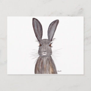 Postal Arte de conejo de acuarela
