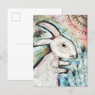 Postal Arte de conejo primitivo