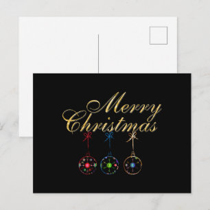Postal Arte de copo de nieve elegante de Navidad
