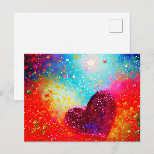 Postal Arte de corazón abstracto