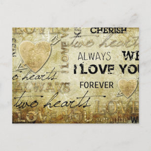 Postal arte de corazón de amor vintage