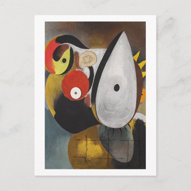 Postal arte de cuadros de joan miro, arte abstracto (Anverso)
