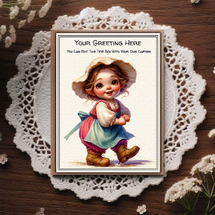 Postal Arte de cuento de sentimiento cotidiano caprichoso