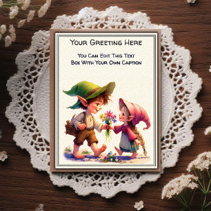 Postal Arte de cuento de sentimiento cotidiano caprichoso