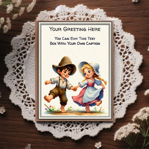 Postal Arte de cuento de sentimiento cotidiano caprichoso