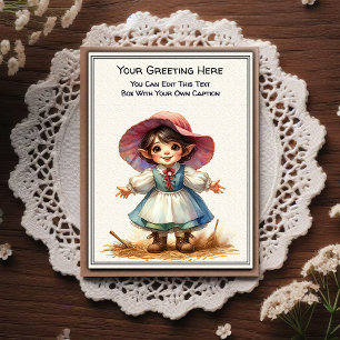 Postal Arte de cuento de sentimiento cotidiano caprichoso