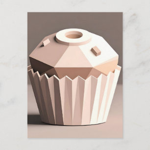 Postal Arte de Cupcake Facetado Geométrico