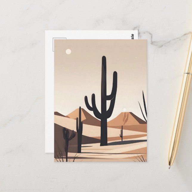 Postal Arte de desierto minimalista (Anverso/Reverso In Situ)