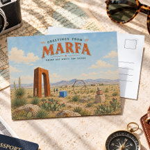 Arte de desierto vintage de Marfa Texas Recuerdo