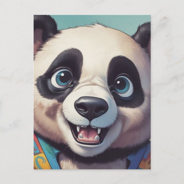 Postal Arte de dibujo Personalizado Panda (Anverso)
