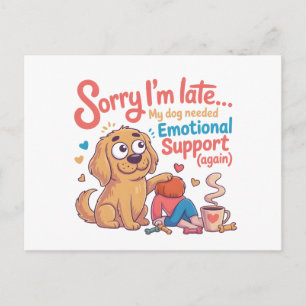 Postal Arte de dibujos animados de perro divertido de apo