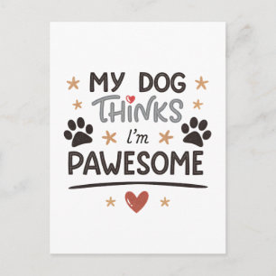Postal Arte de dibujos animados de perro juguetón impresi