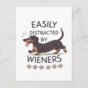 Postal Arte de dibujos animados divertido de perro salchi
