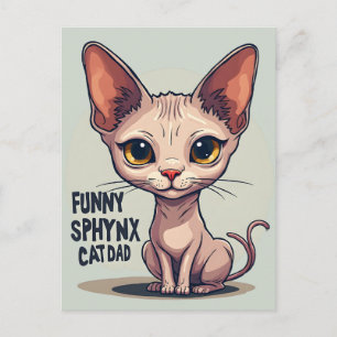 Postal Arte de dibujos animados divertidos de papá gato S