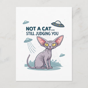 Postal Arte de dibujos animados sarcásticos de gato Sphyn