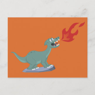 Postal Arte de Dinosaurios Respirador de Incendios para N