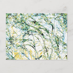 Postal Arte de diseño de brotes de flores naturales de ve