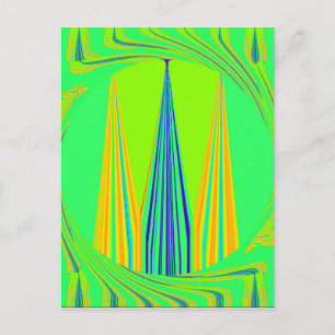 Postal Arte de diseño de patrón de neón geométrico brilla