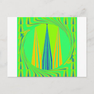 Postal Arte de diseño de patrón de neón geométrico brilla