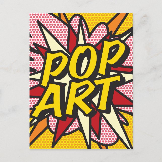 Postal Arte de diversiones POP ART Retro Libro Pop Art (Anverso)