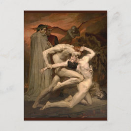 Postal Arte de época de Dante y Virgil Bouguereau